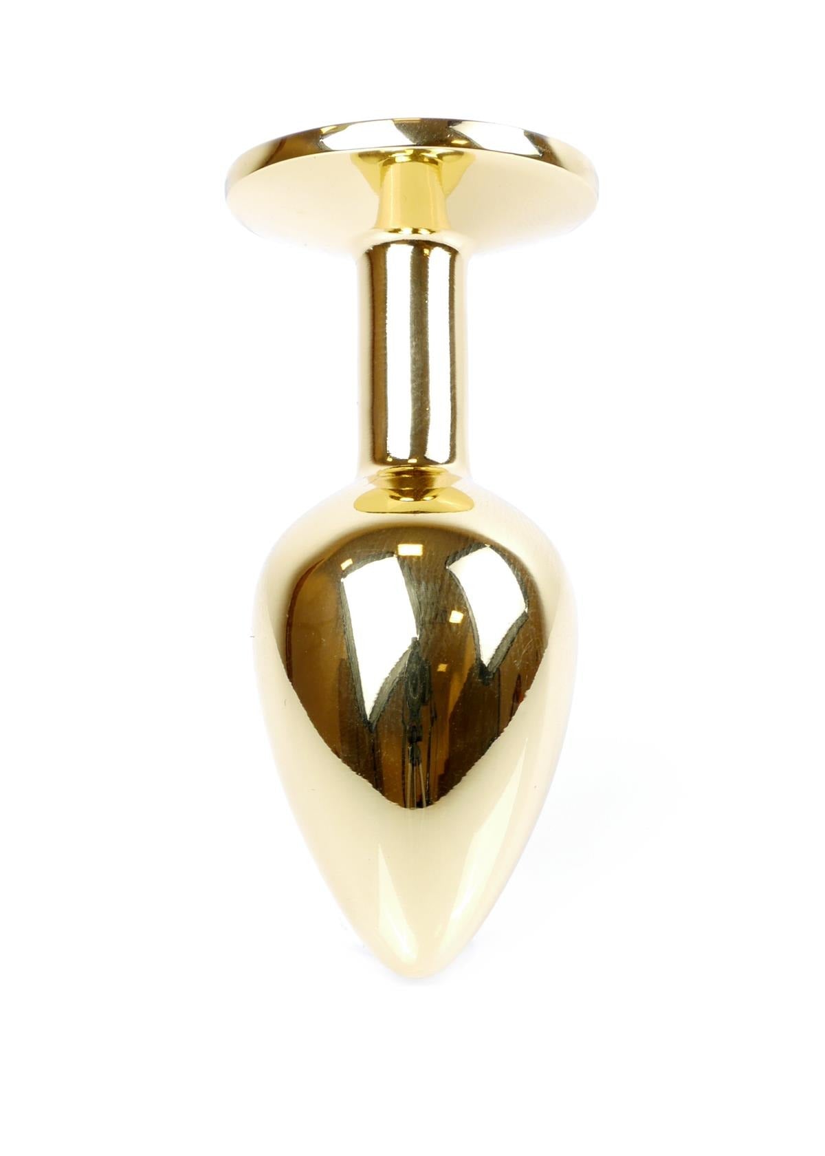 Bossoftoys - 64-00107 - Unique Color - Rose Gold Anal Plug - Gold Plug with Pink stone - length 7 CM - Dia 2.7 CM - color window box