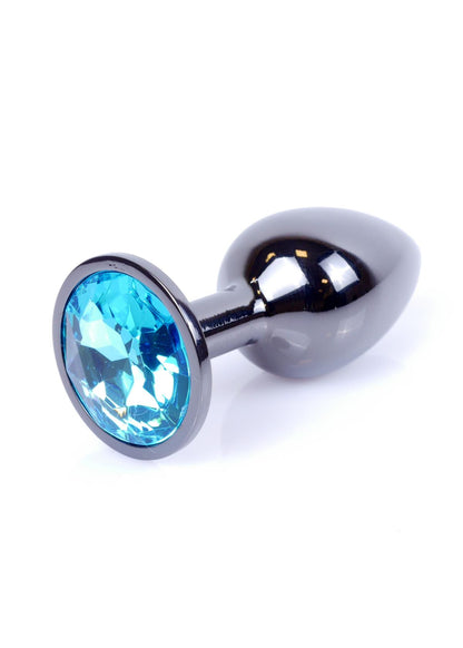 Bossoftoys - 64-00031 - Plug - Dark Silver - Anal - Light Blue - length 7 cvm - dia 2.7 cm