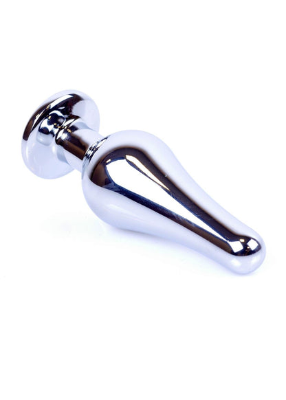 Bossoftoys - 64-00072 - Silver big Butt Plug - anal plug with Pink stone - length 9 cm - dia 2.9 cm - color window box