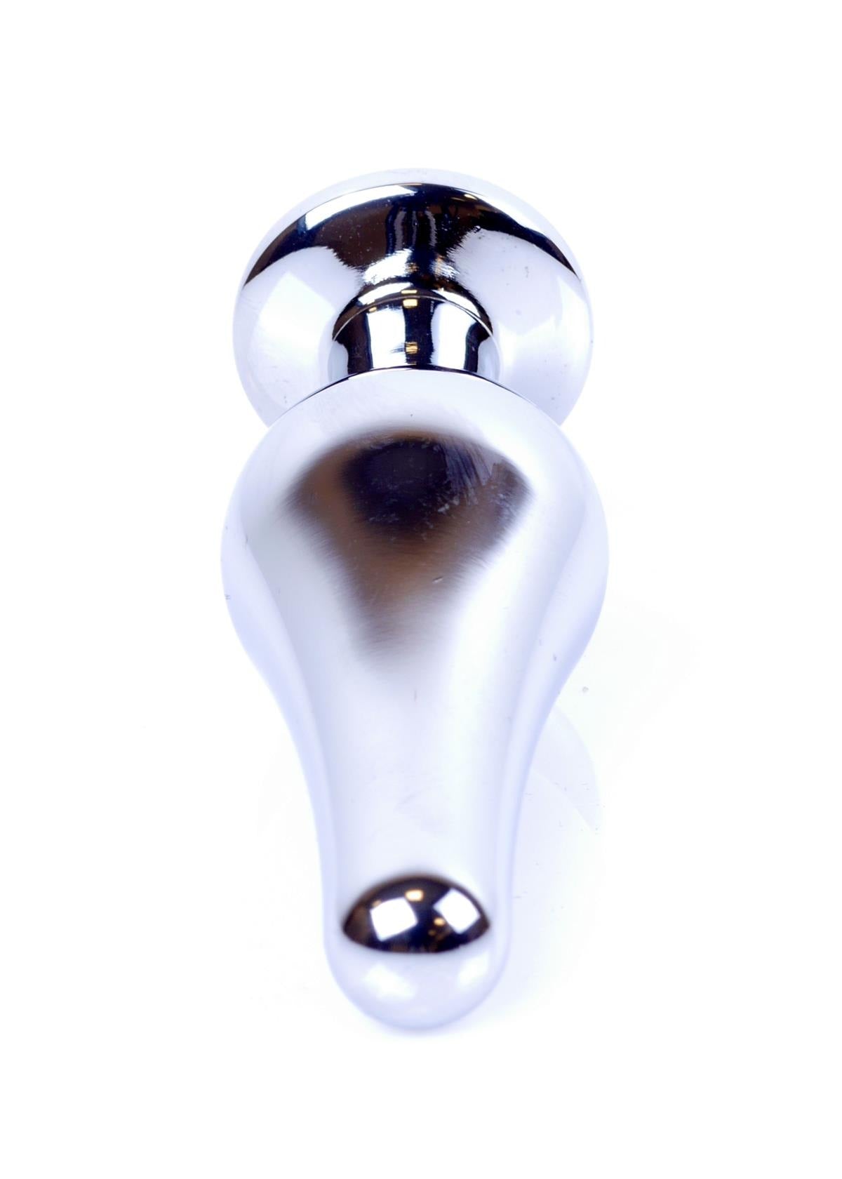 Bossoftoys - 64-00072 - Silver big Butt Plug - anal plug with Pink stone - length 9 cm - dia 2.9 cm - color window box