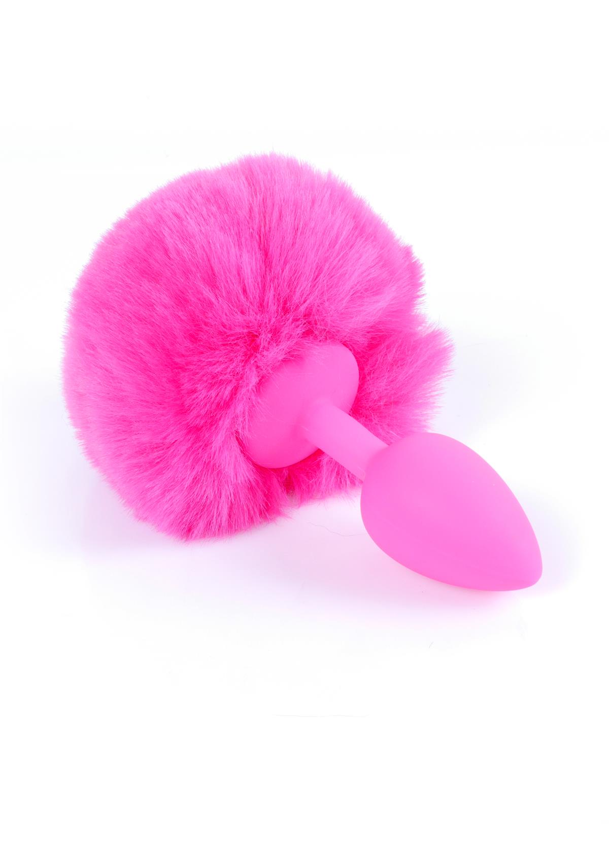 Bossoftoys - 64-00099 - Pink Silicone Anal Plug with bunny tail Pink - length 6.5 cm - dia 2.7 cm - color window box