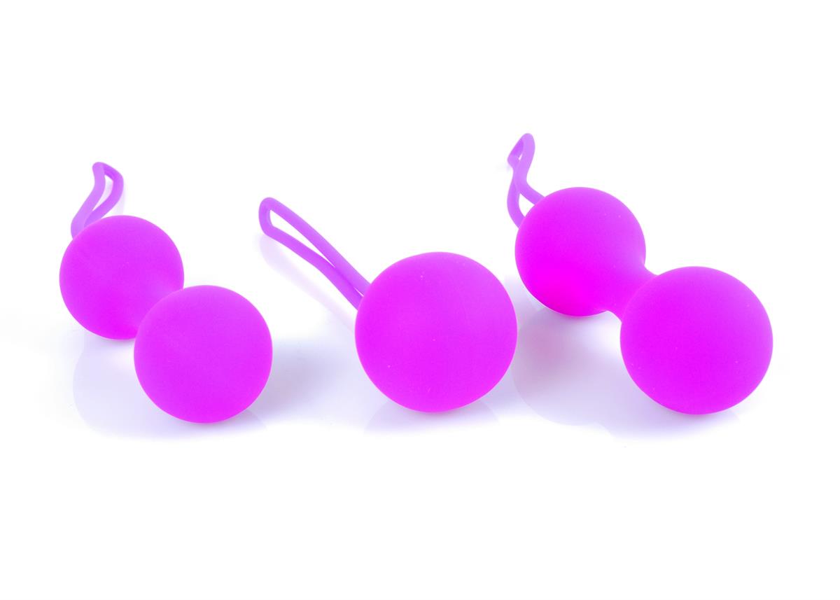 Bossoftoys - 64-00103 - Silicone kegal ball set - 3 different styles - Pink