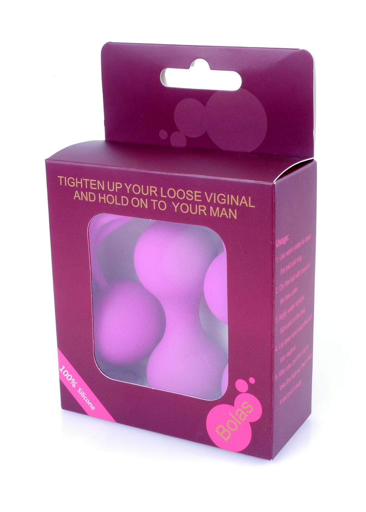 Bossoftoys - 64-00103 - Silicone kegal ball set - 3 different styles - Pink