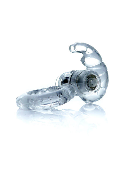 Bossoftoys - 67-00049 - Rabbit Vibrating Cockring  - 7,5 cm - Clear - batteries included - packed in strong blister