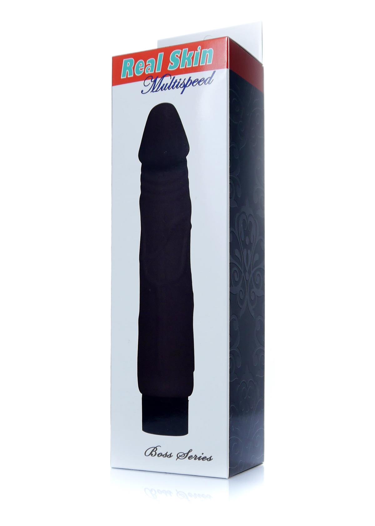 Bossoftoys - 67-00098 - Real Skin - Realistic vibrator - Black - 22 m - Dia 4 cm - Multispeed