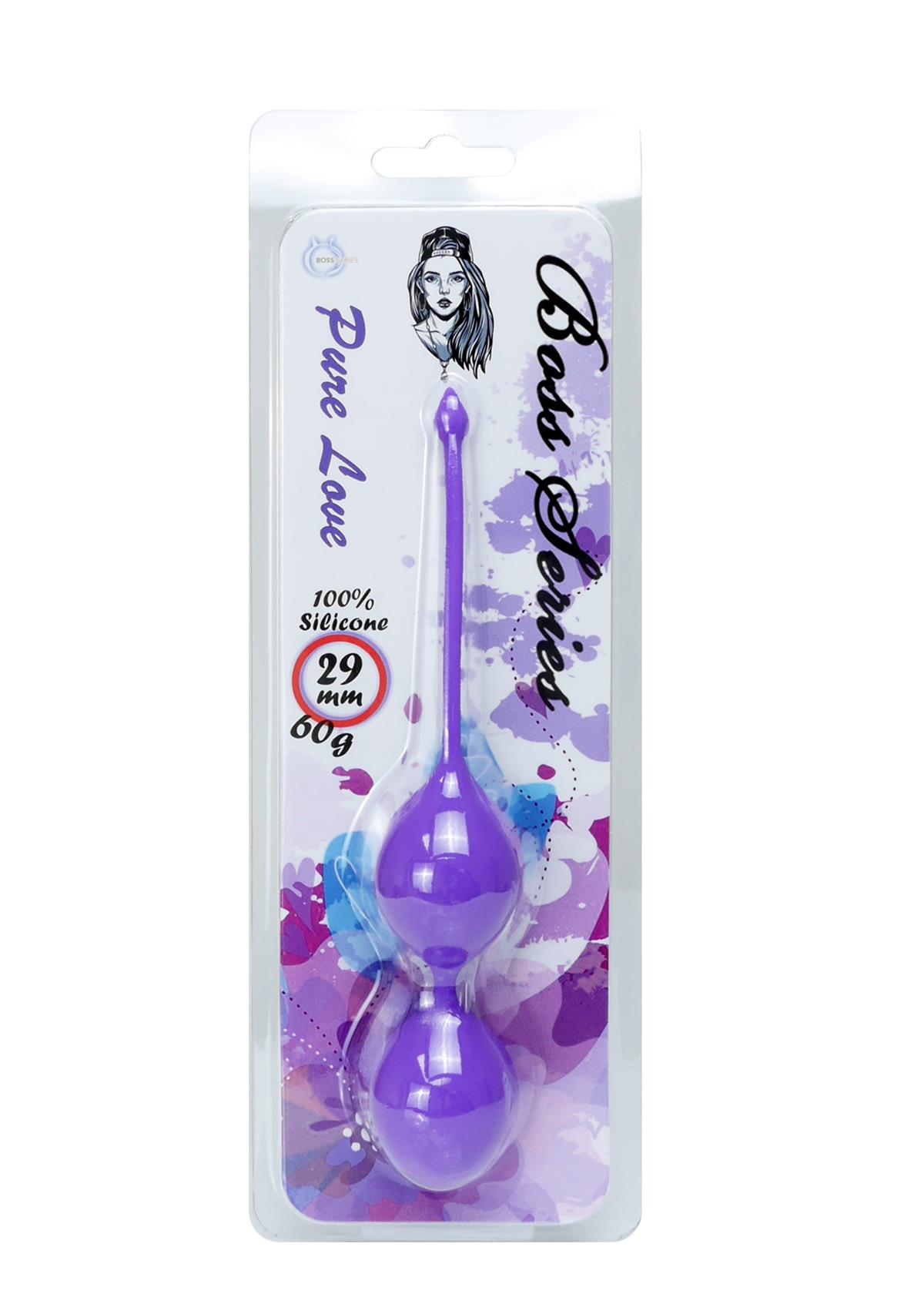 Bossoftoys - 75-00006 - Silicone Kegel Balls - length 16,5 cm - width  29mm  - 90g - Purple - strong blister