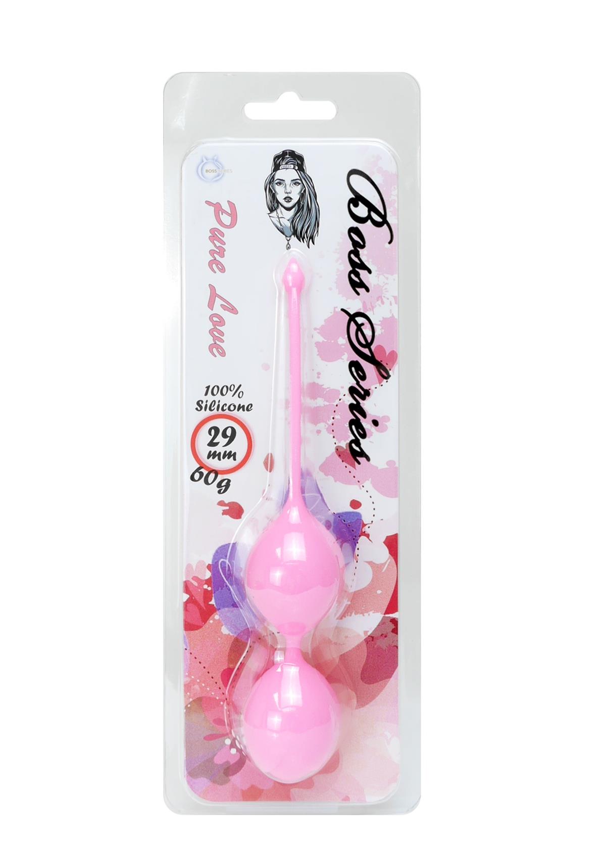 Bossoftoys - 75-0001-1 - Silicone Kegel Balls - length 16.5 cm - width 29mm - 60g - hard Pink - strong blister