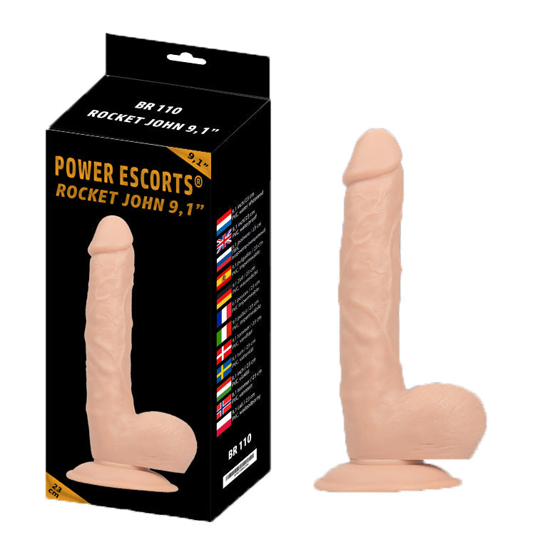 Power Escorts - BR110 - Rocket John 9.1'' - Realistic Dildo - 23 CM - 2 Colors