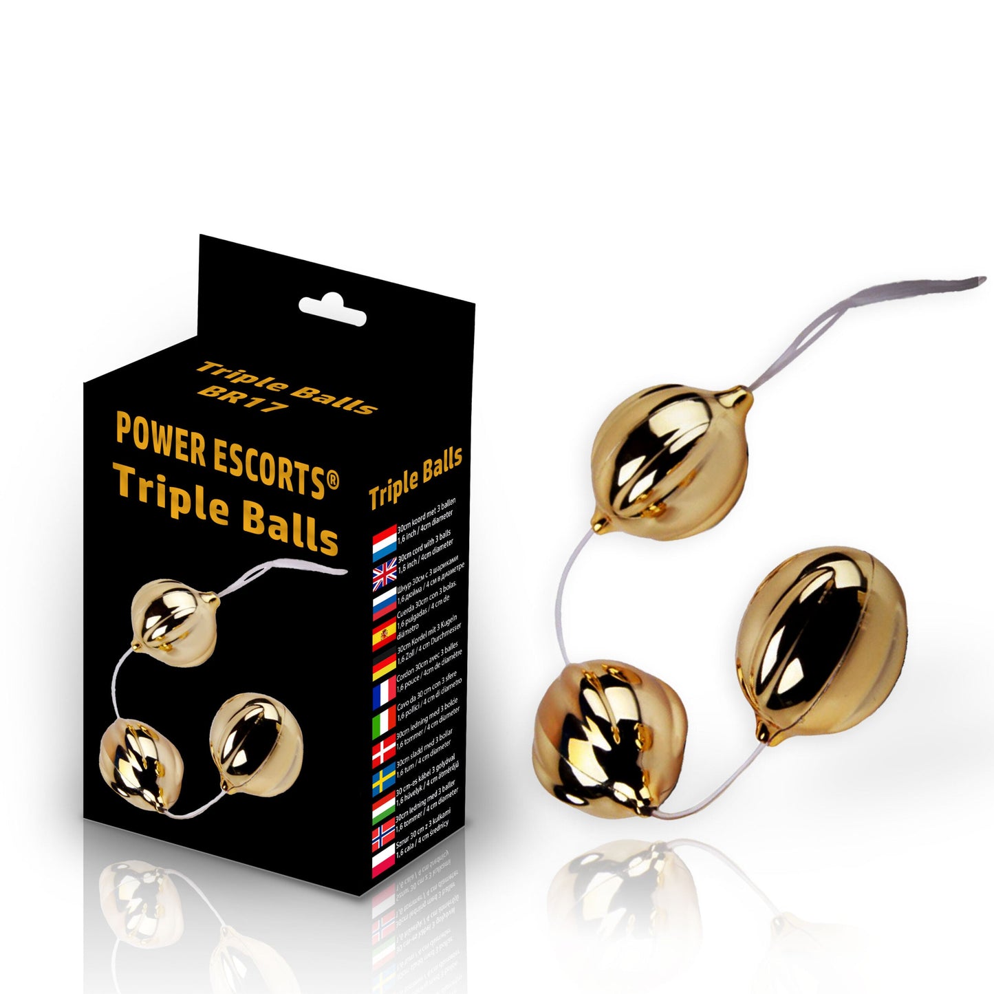 Power Escorts - BR17 - Gold Triple Balls - Heavy Big Size Benwa Balls