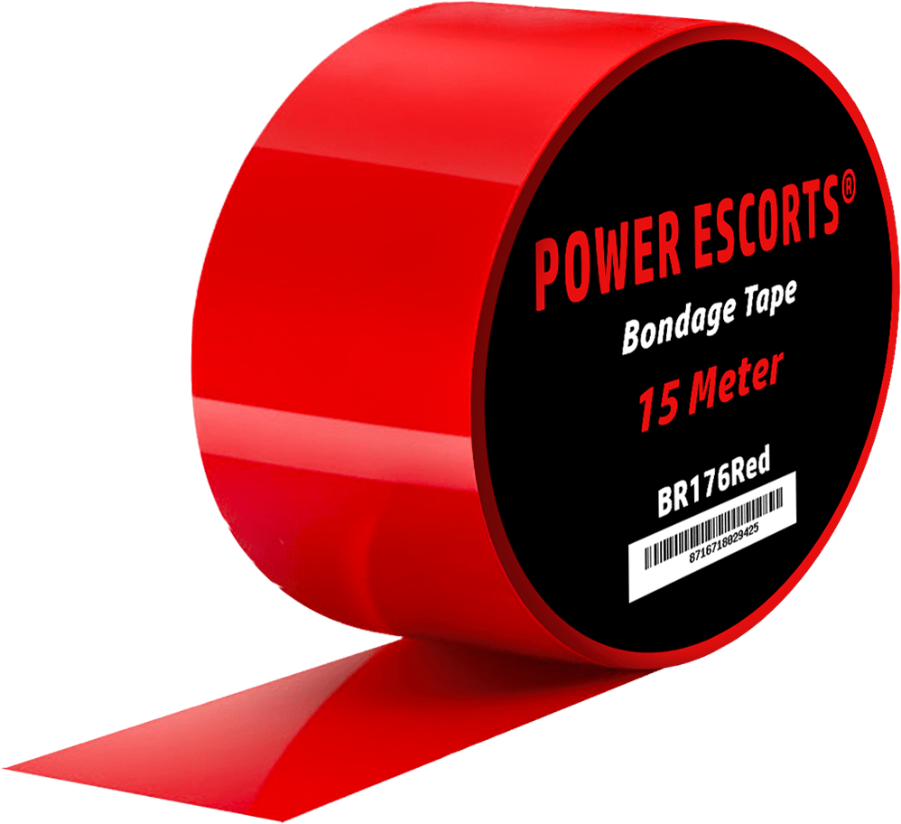 Power Escorts - BR176 - Bondage Tape - Kinky Fetish - 15 Meters - Red