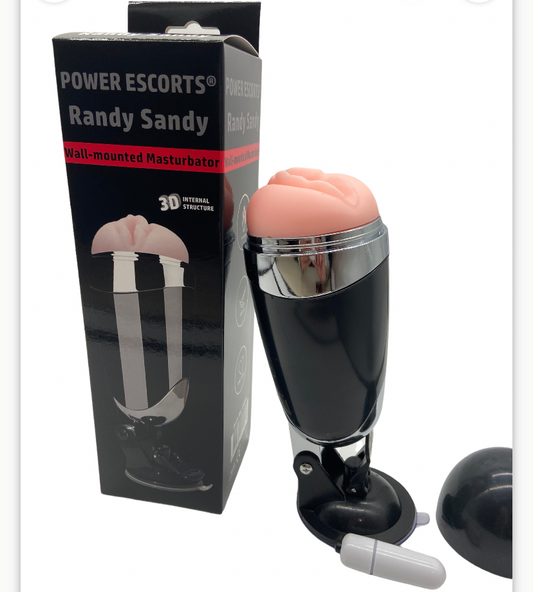 Power Escorts - Br03 - Randy Sandy Vibrating Masturbator - Suction Cup - 22 CM