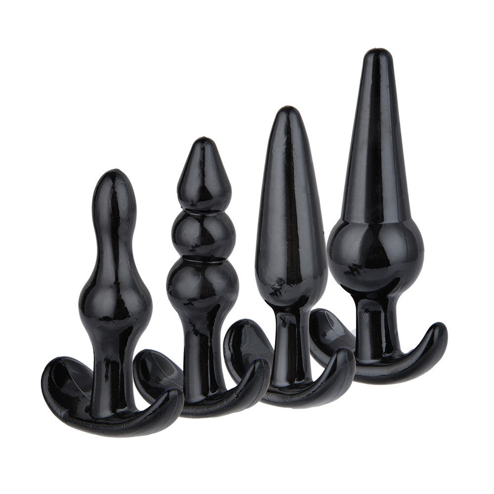 Power Escorts - BR274 - Quatro Anal Plugs - Anal Starter Set - 4-Pack Anal Plugs - Black - Buttplug 4 different sizes - attractive Colour box