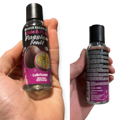 Power Escorts Passion Fruit Lubricant 100 ML - Slide &amp; Play - easy bottle - Brand new design - Waterbased - DR05