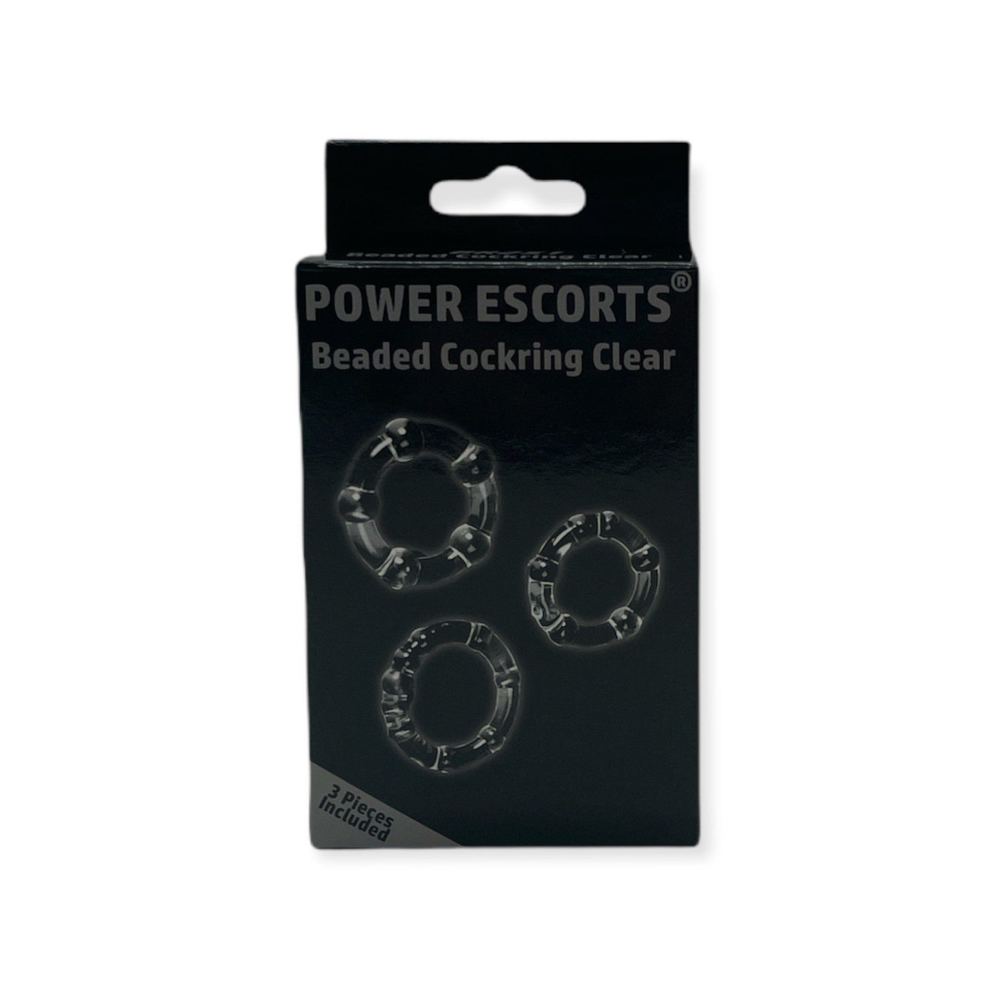 Power Escorts BR251 Clear Beaded Cockring 3 Pack - Super Stretchable - Colourbox