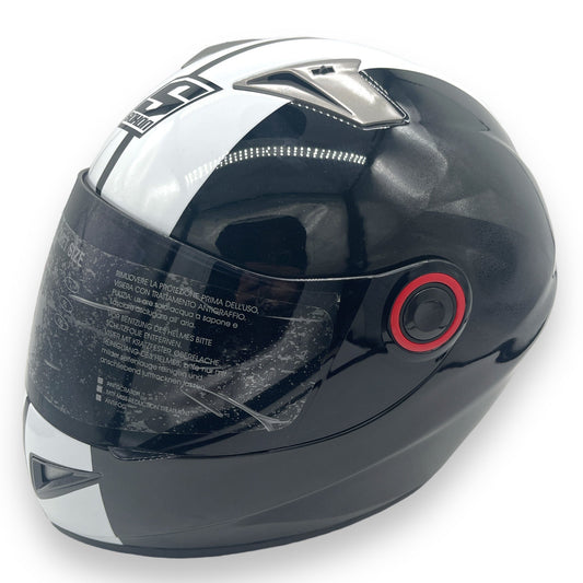 BHR Black With White Motor Gross Helmet Size: S