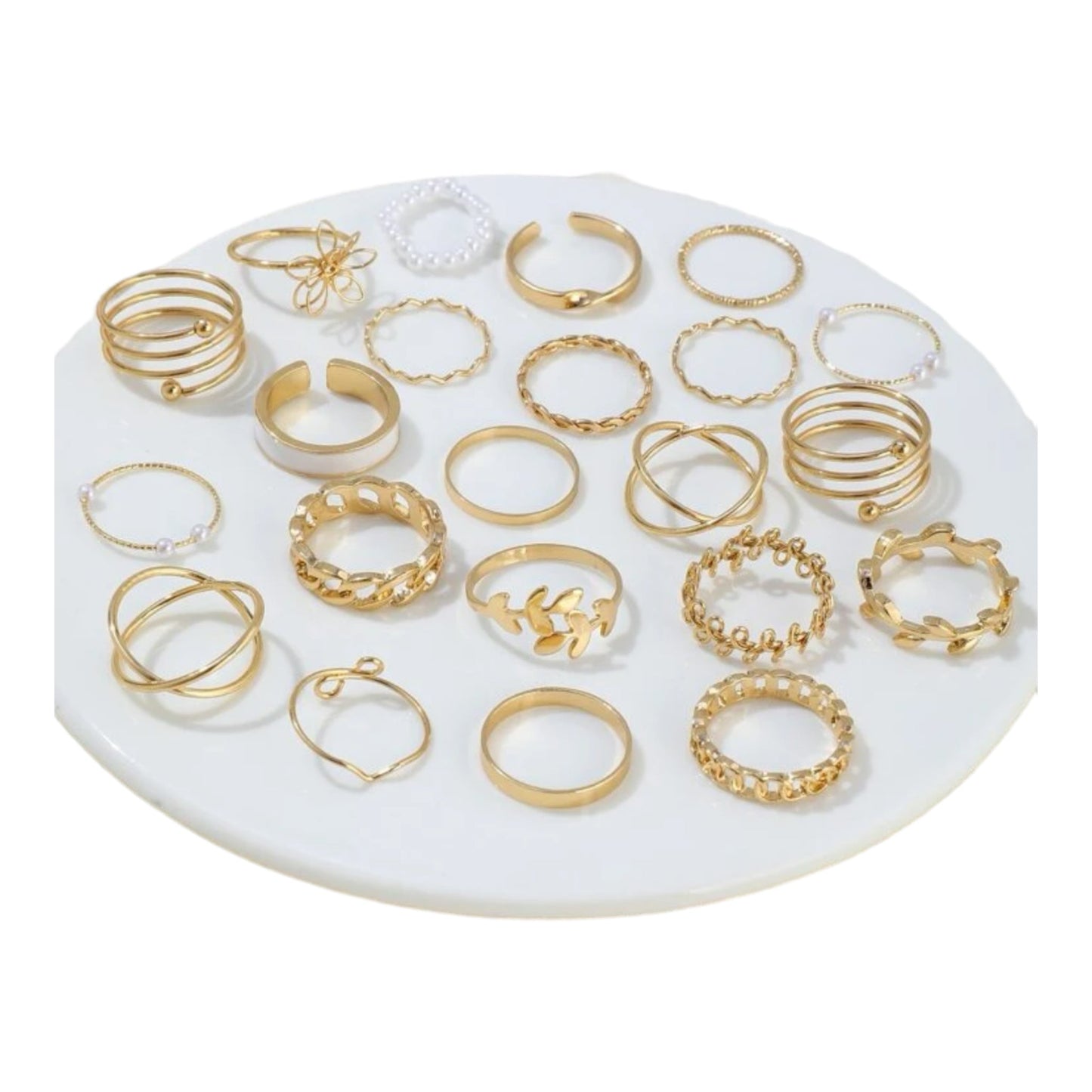 Boho-Chique Ringen Set van 22 Stuks Verkrijgbaar in Het Goud & Zilver