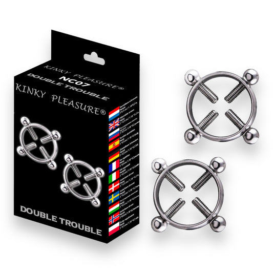 Double Trouble - Kinky Clamps - Heavy Version - Nipple Clamps - Stylish Color Box 