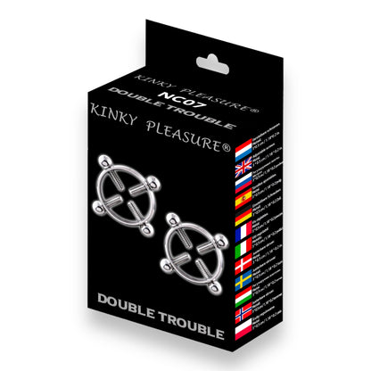 Double Trouble - Kinky Clamps - Heavy Version - Nipple Clamps - Stylish Color Box 