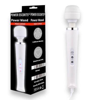 Power Escorts - BR16 - Power Wand Massager - 12-Speed ​​- WIRED - 4 Colors