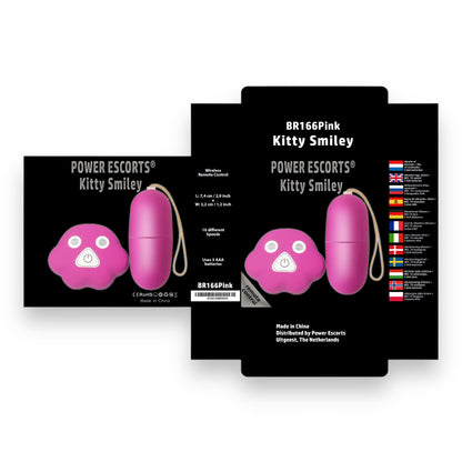 Power Escorts - BR166 - Kitty Smiley - Remote egg - 10 function - 2 Colors