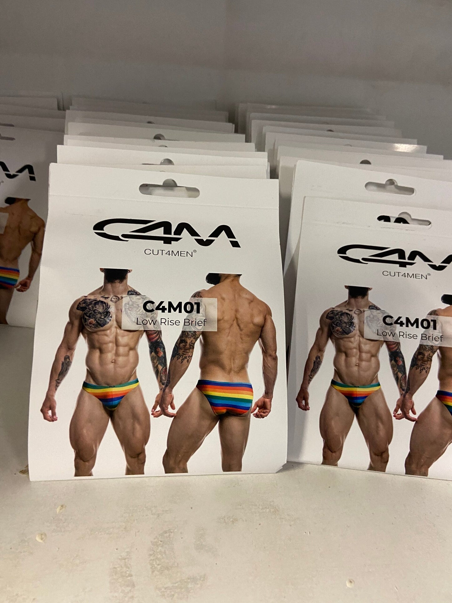 CUT4MEN - C4M01 - Low Brief Bikini Men Underwear - Rainbow - 4 Sizes - 1 Piece