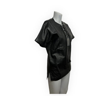 Fashion World - leather shirt with strings -  Size XL - LL146