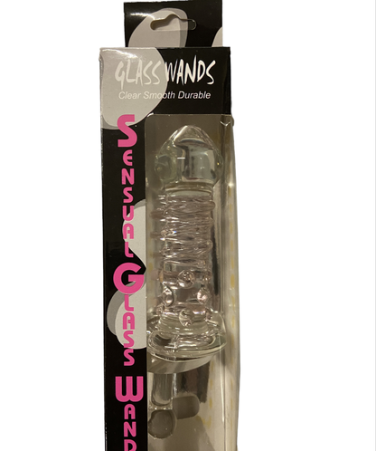 Glass Wands Glass Dildo / Plug - Clear with Rose