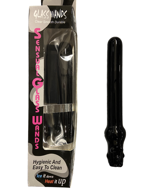 Glas Wands Glas Dildo / Plug - Zwart - 17 cm