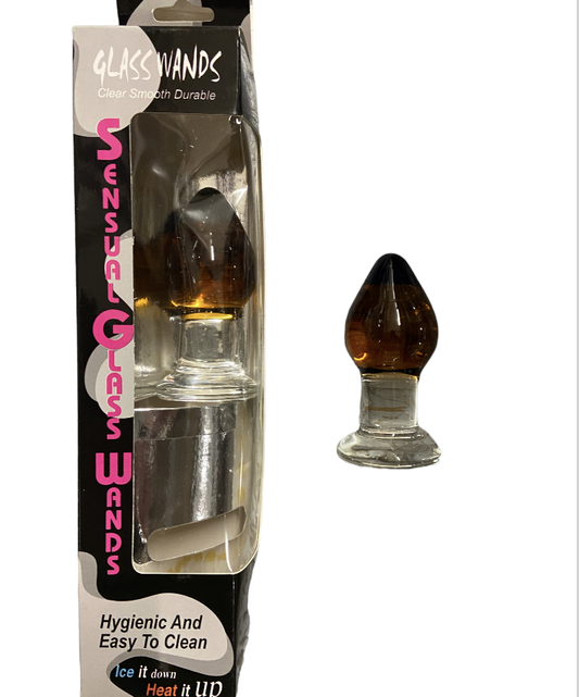 Glas Wands Glas Plug - Helder met Geel