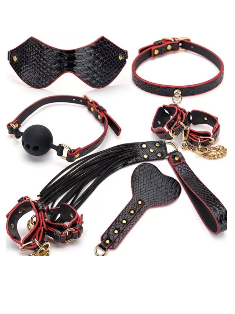 Argus High-End Luxe Sterke Zwarte Bondage Set - Laat je Verlangens los in Stijl - 7-Delig