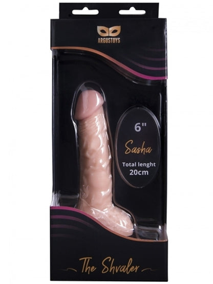 Argus Sasha Realistic Dildo With Balls and Suction Cup - Skin Color - 20 Cm / 6 Inch - AT 001034 - Strong Colorful Box