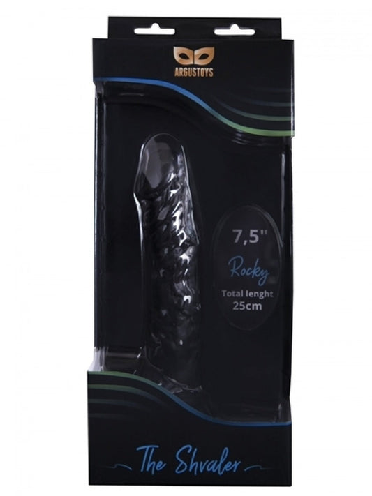 Argus Rocky Black Realistic Dildo With Balls - 25 cm / 7.5 Inch - AT1038