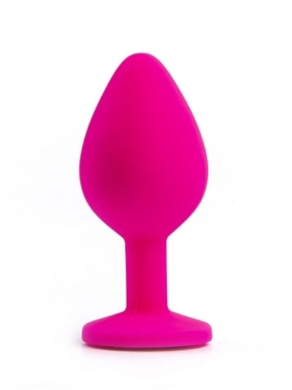 Argus My Precious Diamond Silicone Anal Plug Pink with Transparent Stone - Medium Size 8 Cm - AT 1088