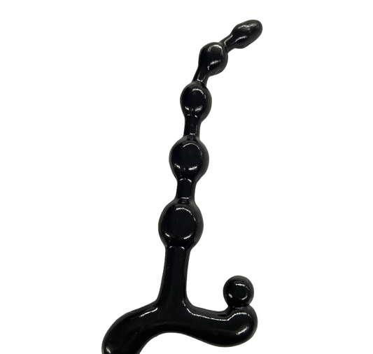 Bendy Twist Anal Beads Runner - Black - Xtra Long size - 22.5 cm / 8 Inch