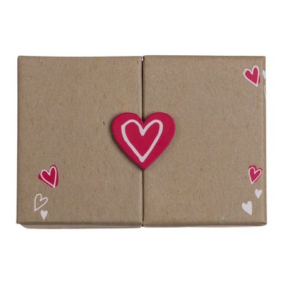 Shipping Box With Hearts Motif 12x8cm 1 Piece